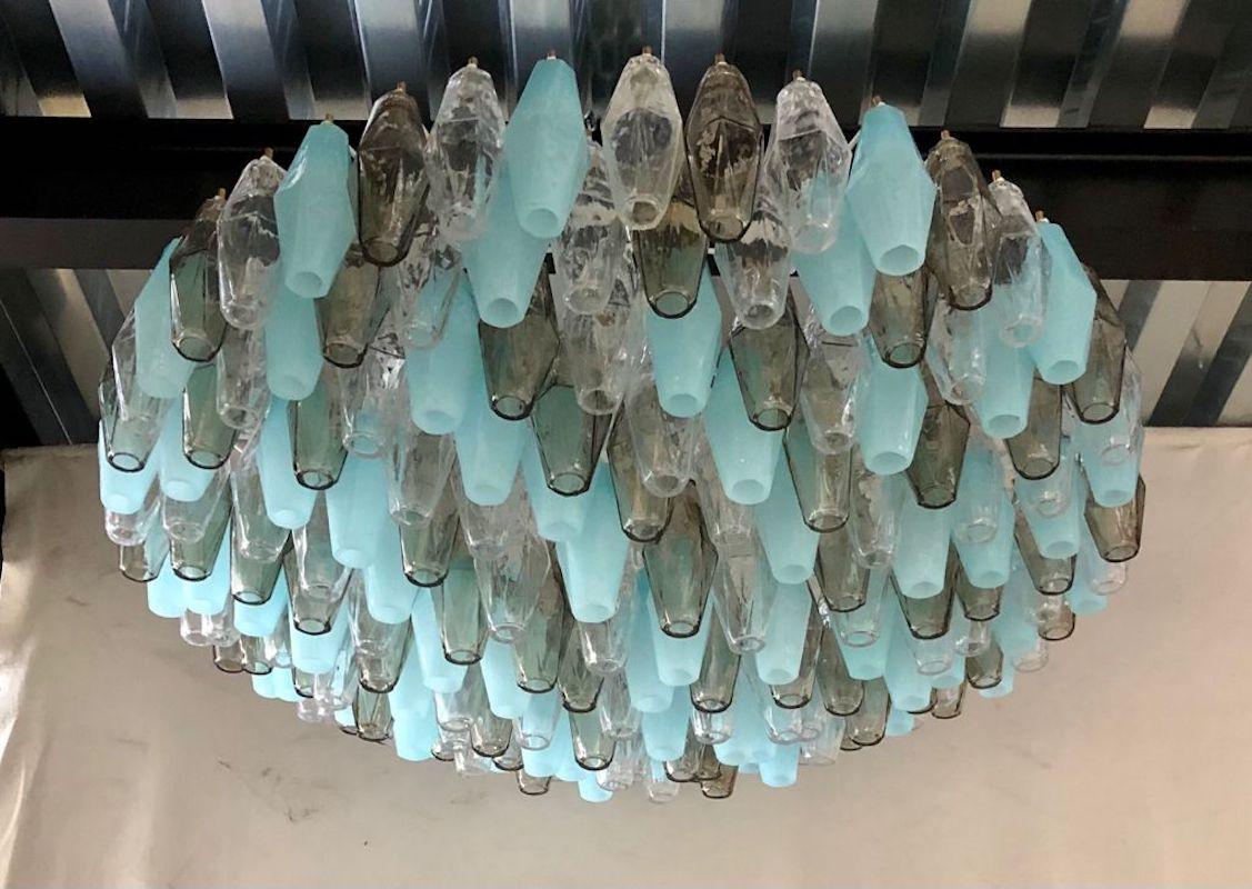 Mid-20th Century Murano in the Style of Venini Round Polychrome Polyhedra Chandelier, 1960 For Sale