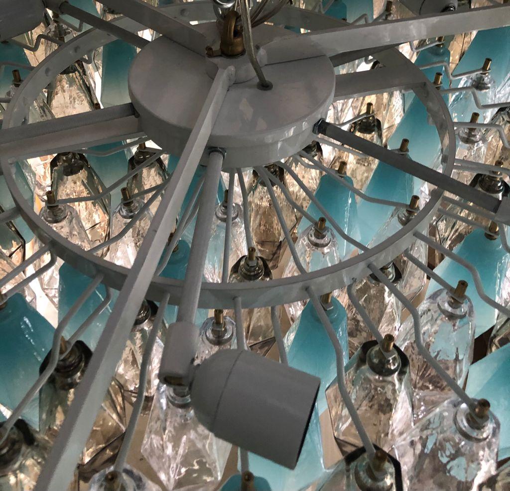 Metal Murano in the Style of Venini Round Polychrome Polyhedra Chandelier, 1960