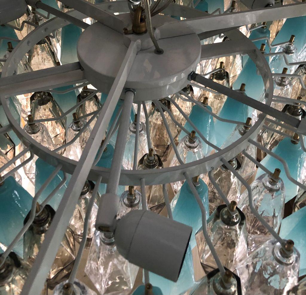 Murano in the Style of Venini Round Polychrome Polyhedra Chandelier, 1960 For Sale 2