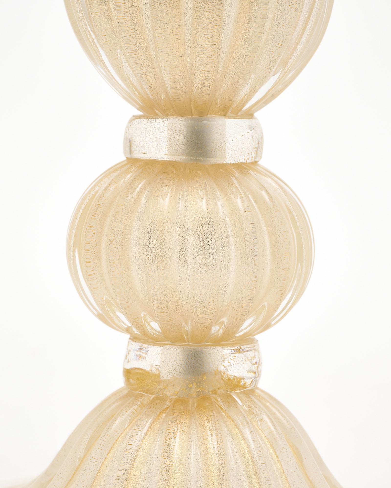 Murano “Incamiciato” Gold Glass Table Lamps In New Condition For Sale In Austin, TX