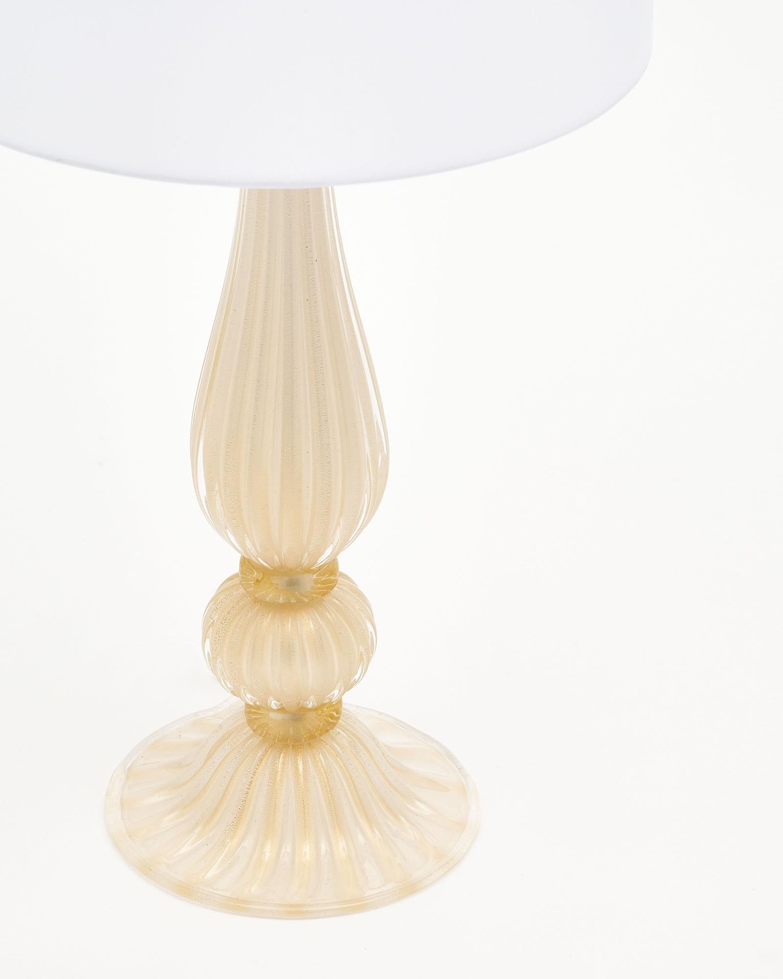 Murano Glass Murano “Incamiciato” Gold Glass Table Lamps For Sale