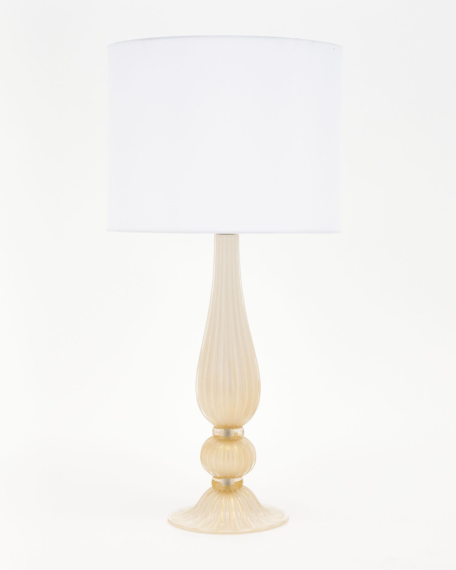 Murano “Incamiciato” Gold Glass Table Lamps For Sale 1