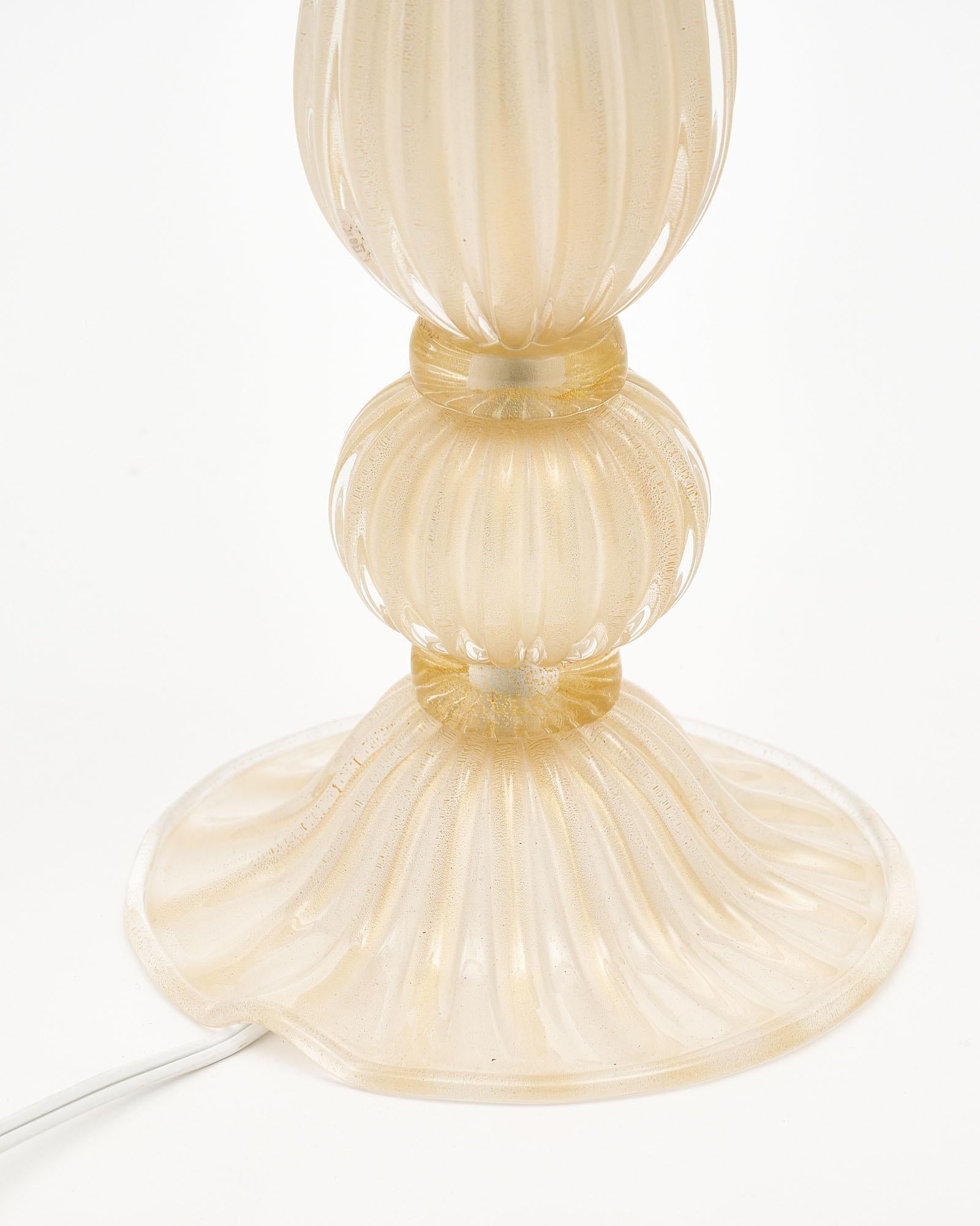 Murano “Incamiciato” Gold Glass Table Lamps For Sale 3