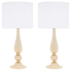 Murano “Incamiciato” Gold Glass Table Lamps