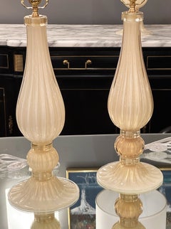 Murano "Incamiciato" Gold Glass Table Lamps