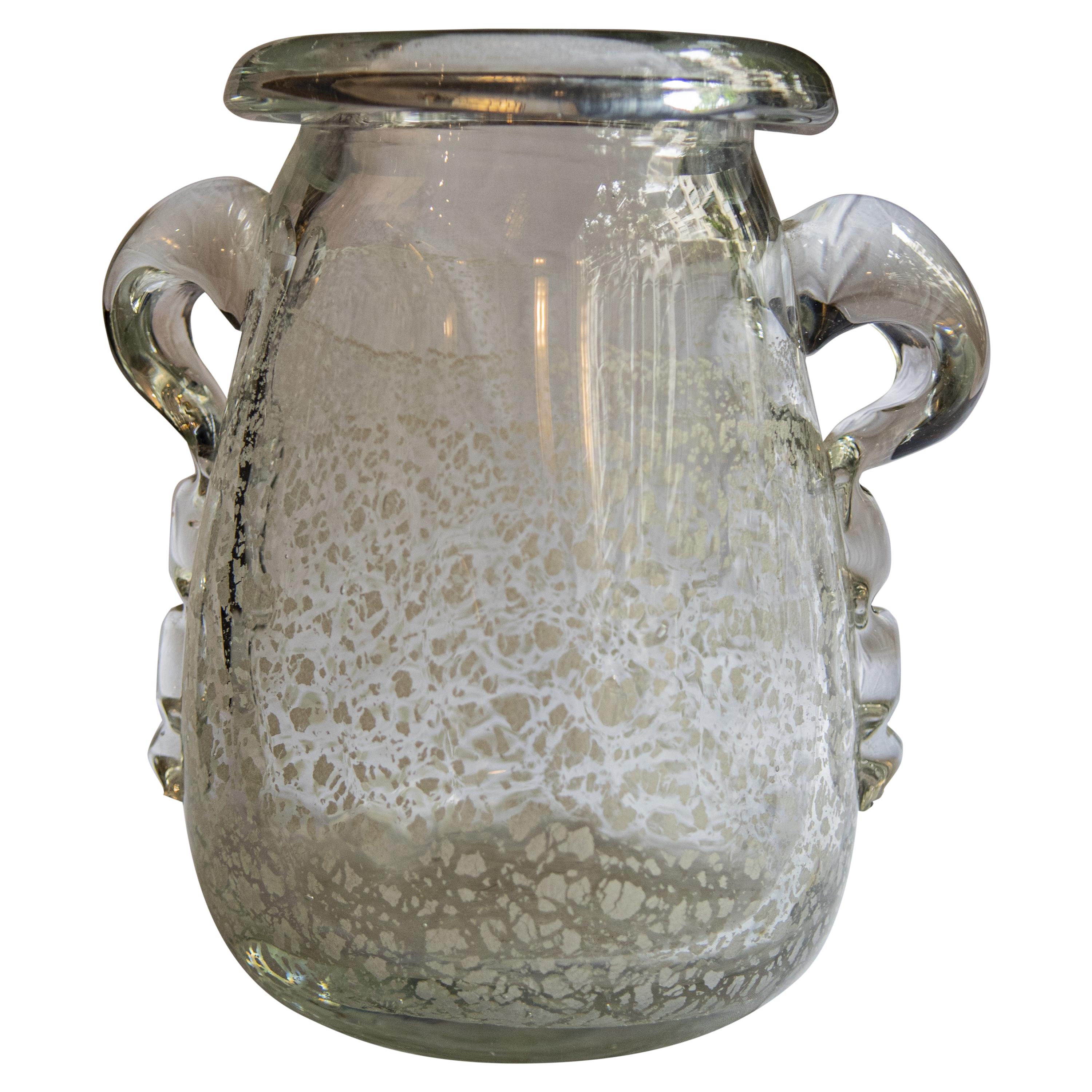 Vetro bianco e trasparente di Murano Intarsio, Attribuito a Ercole Barovier, 1960