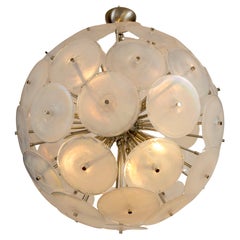 Plafonnier globe à disques irisé de Murano, certifié UL