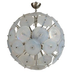 Murano Iridescent Disc Globe Ceiling Fixture, UL Certifed