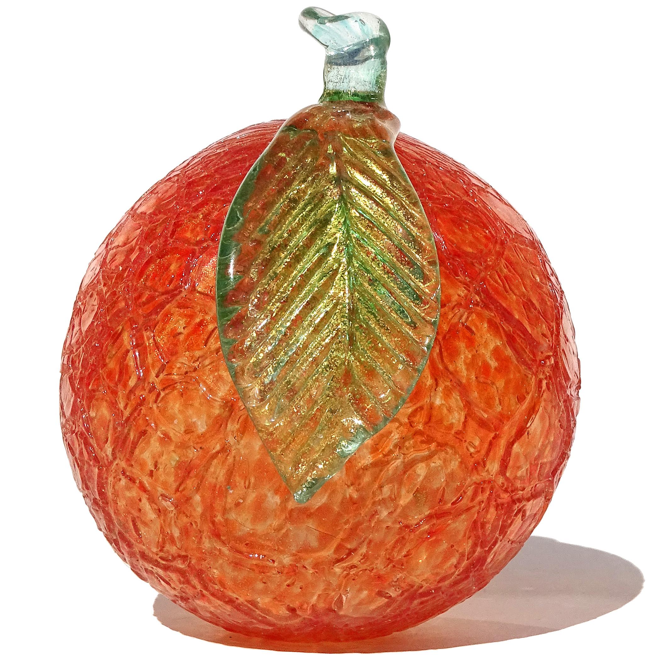 Sculture di frutta in vetro artistico italiano di Murano 7 pezzi: pera, ciliegia, banana, arancia e oro in vendita 1