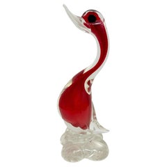 Italienische Murano-Kunstglas-Entenskulptur aus Muranoglas, Vetri Di Murano, Italien