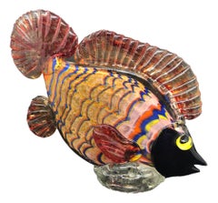 Murano Italian Art Glass Fish Sculpture Statue, Italy Vintage