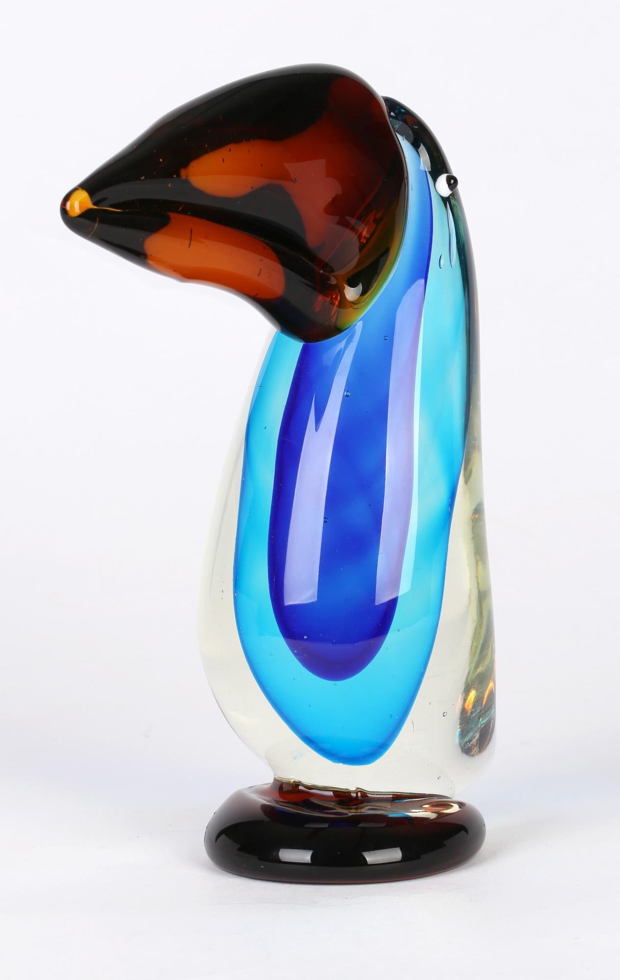 Murano Italian Art Glass Sommerso Bodied Toucan Figure 2