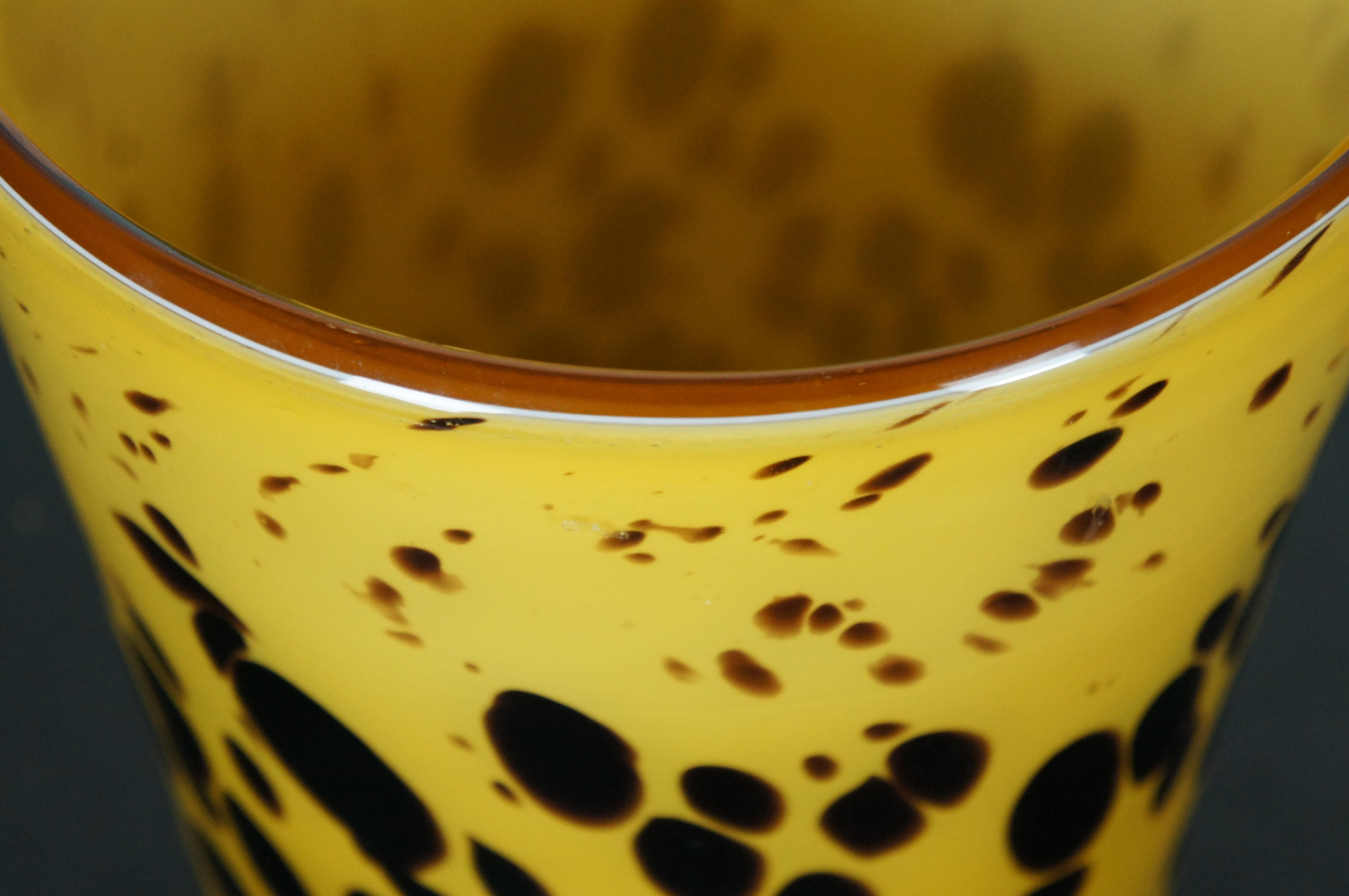 Murano Italian Art Glass Tortoise Shell Champagne Chiller Ice Bucket MCM 10