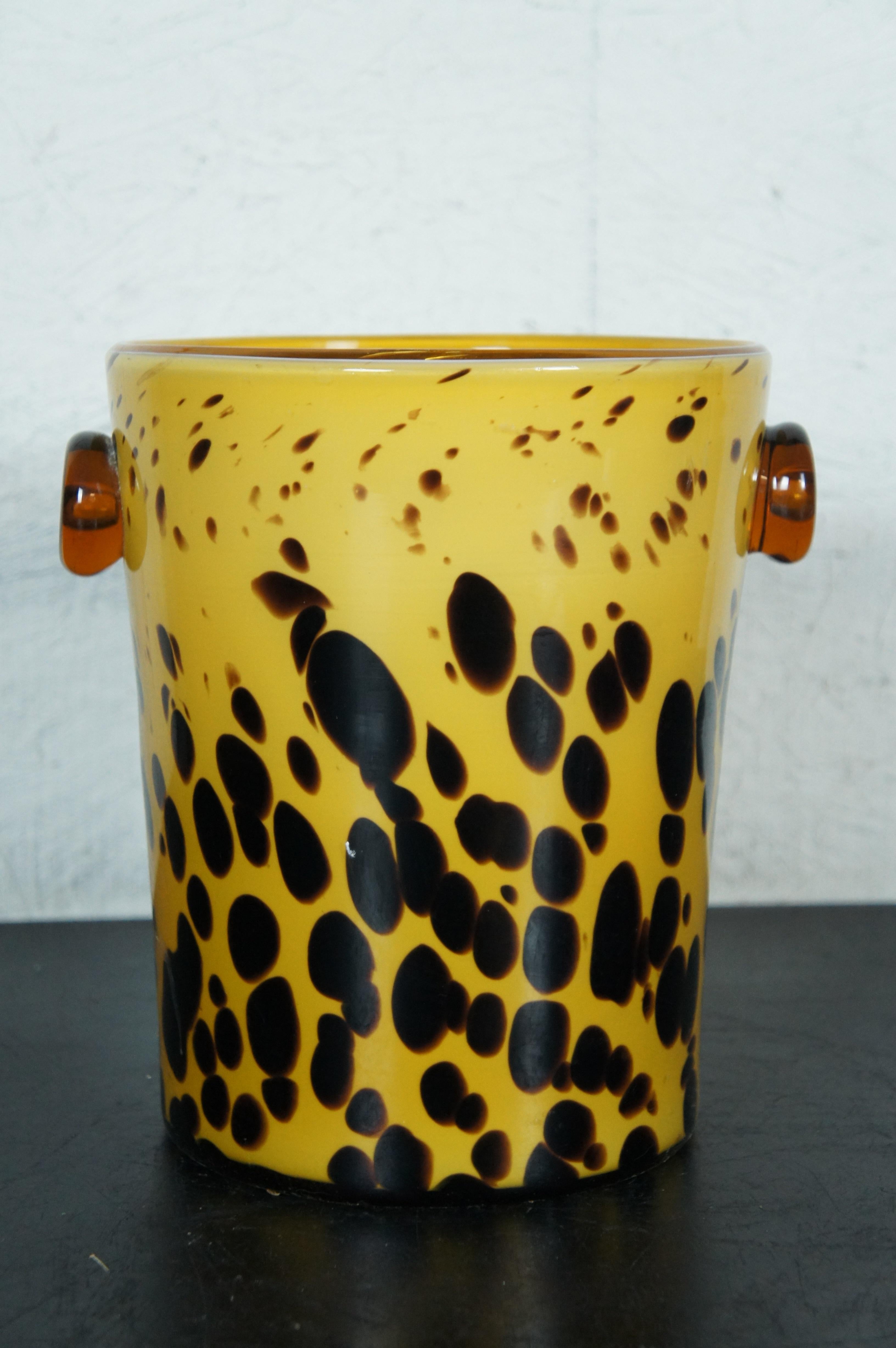 20th Century Murano Italian Art Glass Tortoise Shell Champagne Chiller Ice Bucket MCM 10