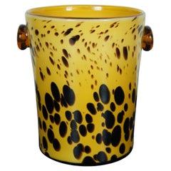 Vintage Murano Italian Art Glass Tortoise Shell Champagne Chiller Ice Bucket MCM 10"