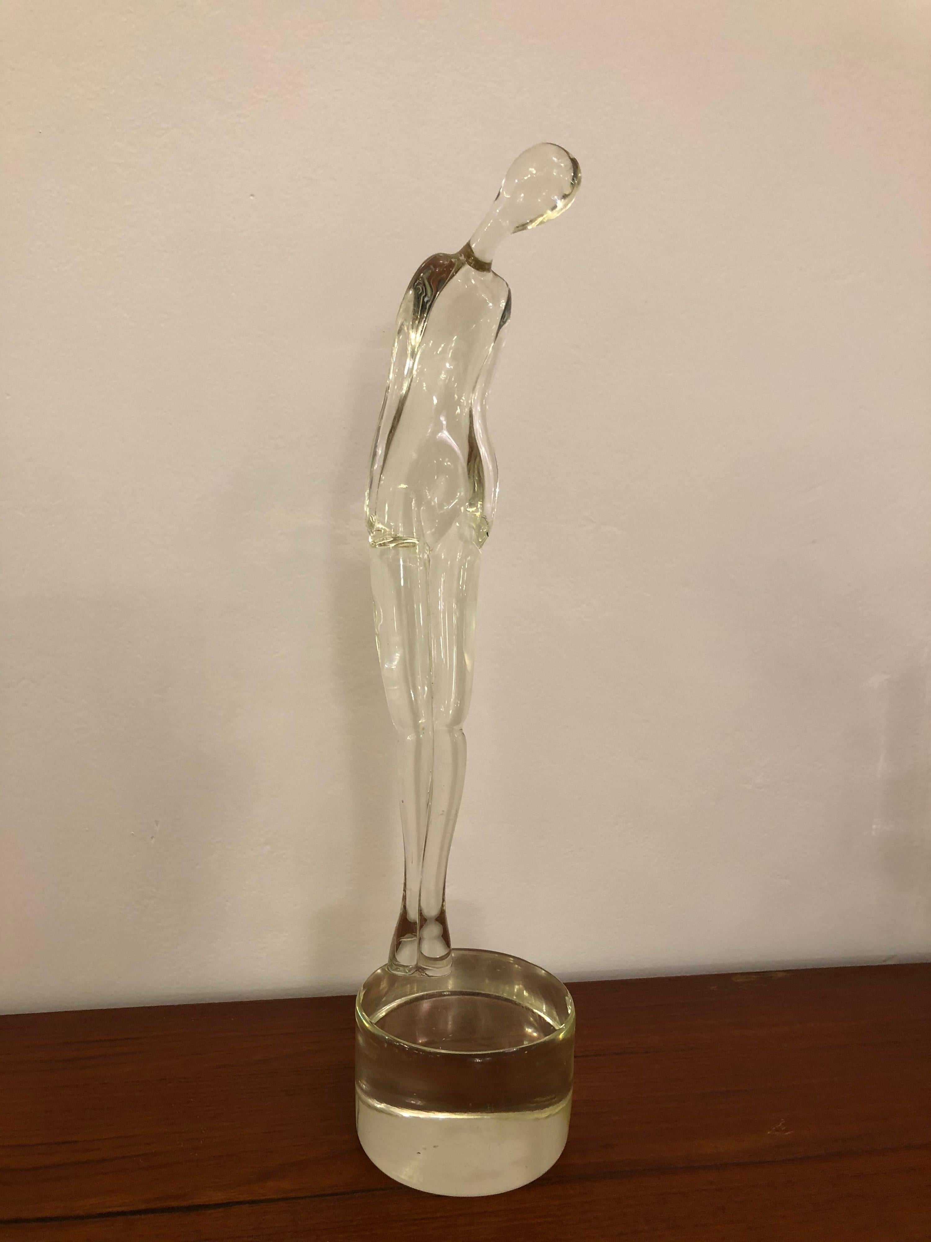 Murano Italian Clear Glass Sculpture by Seguso, 1960s For Sale 5