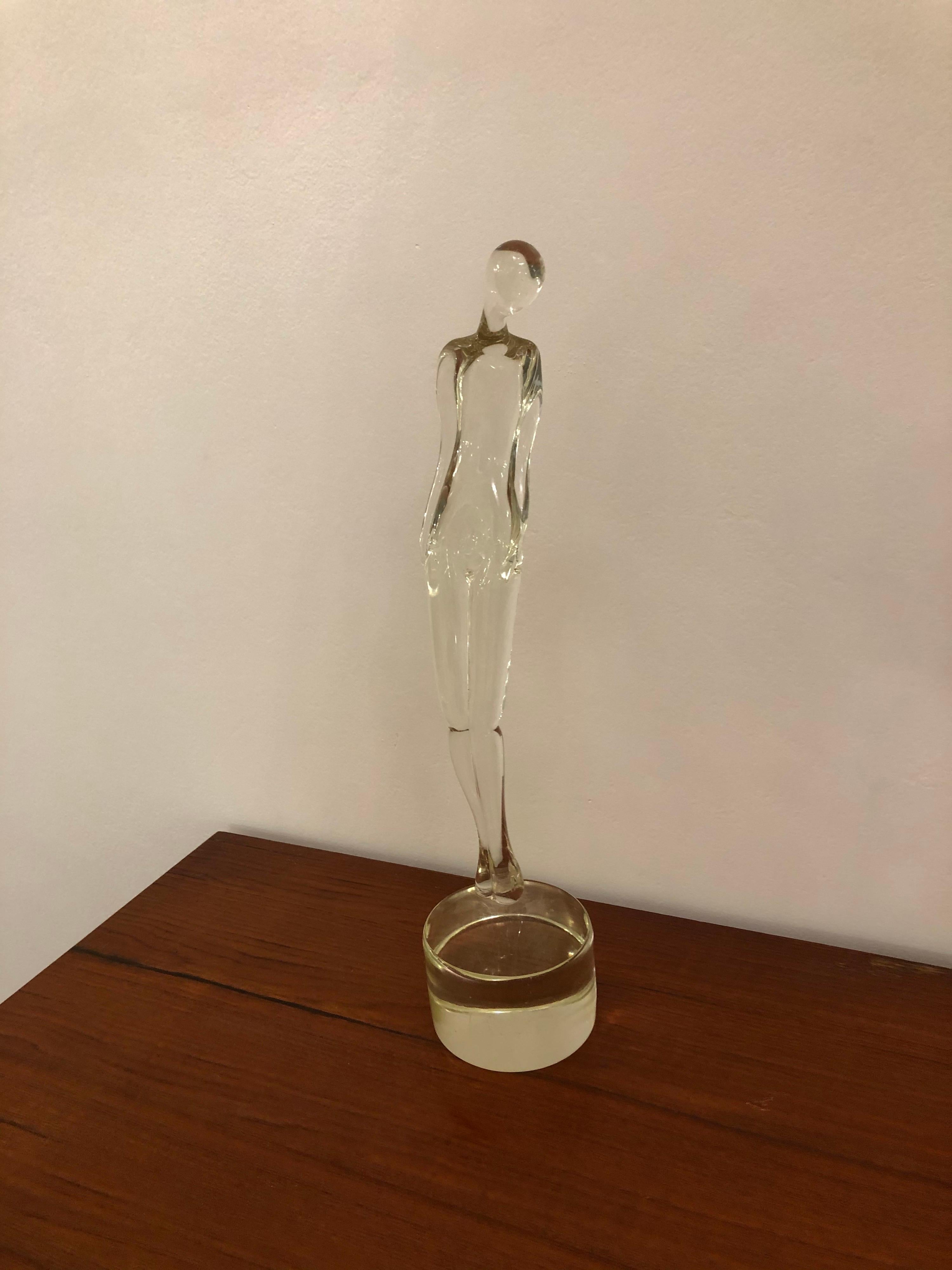 Mid-Century Modern Murano Italian Clear Glass Sculpture by Seguso, 1960s For Sale