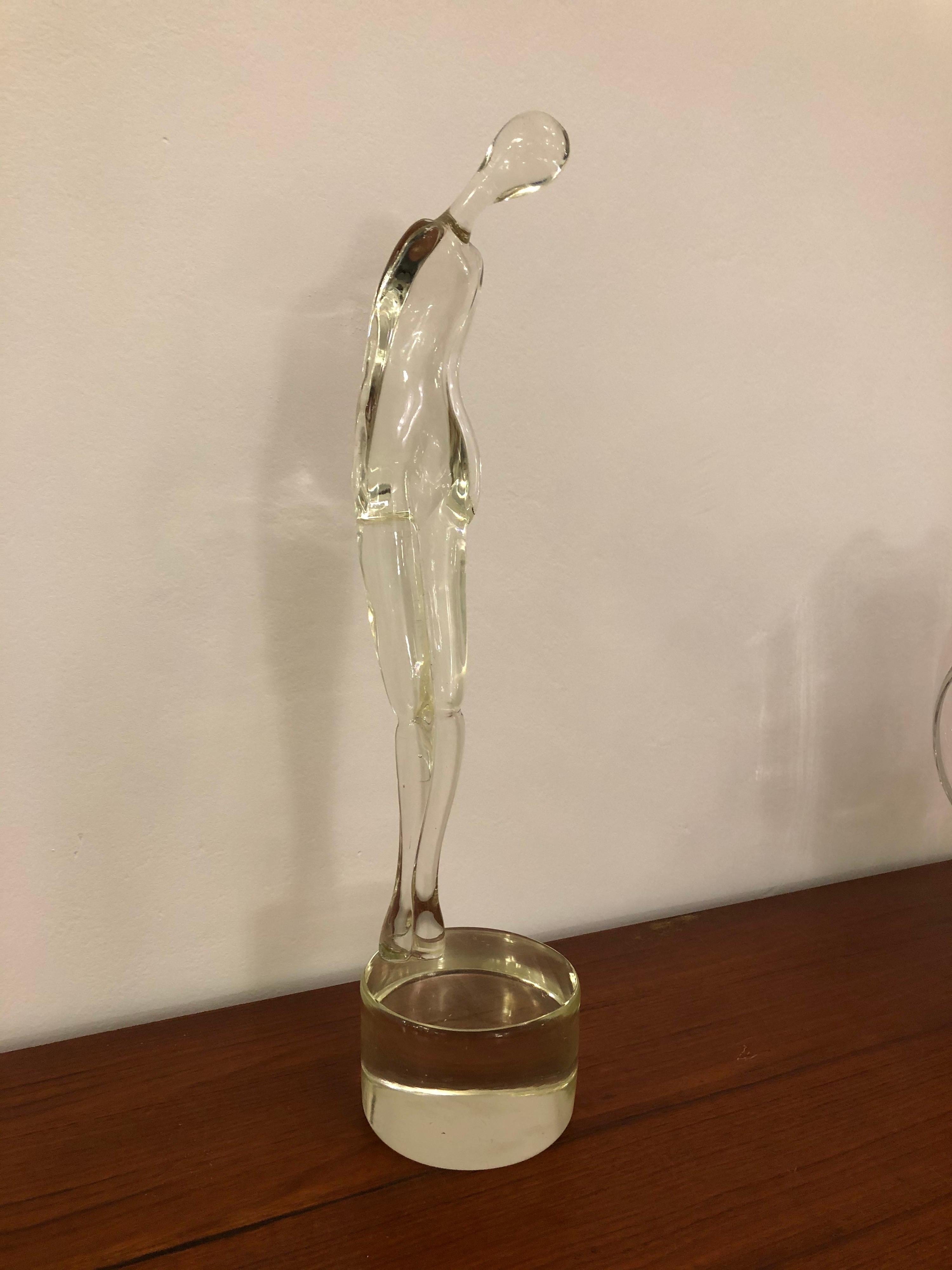 20th Century Murano Italian Clear Glass Sculpture by Seguso, 1960s For Sale