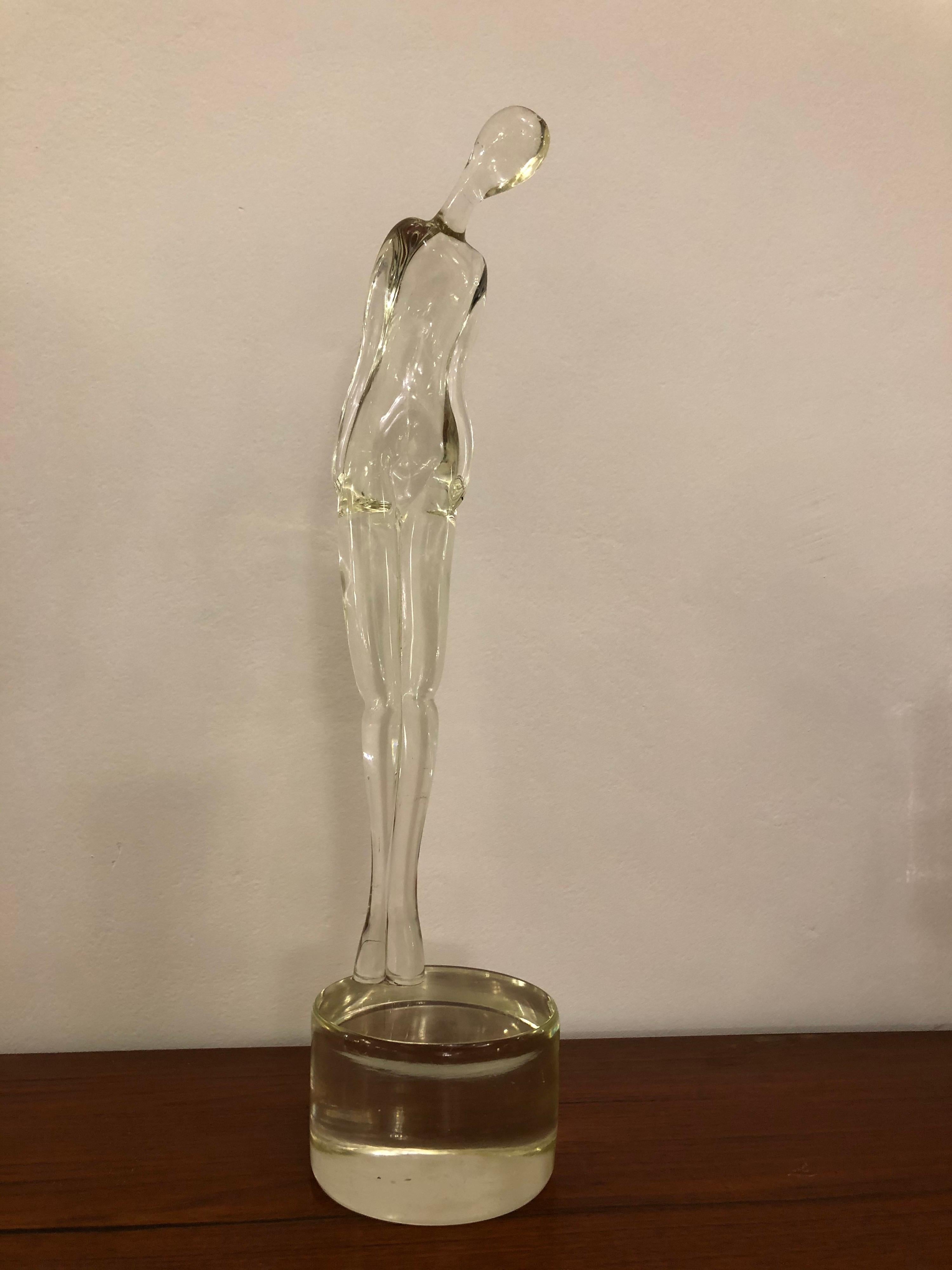 Murano Glass Murano Italian Clear Glass Sculpture by Seguso, 1960s For Sale