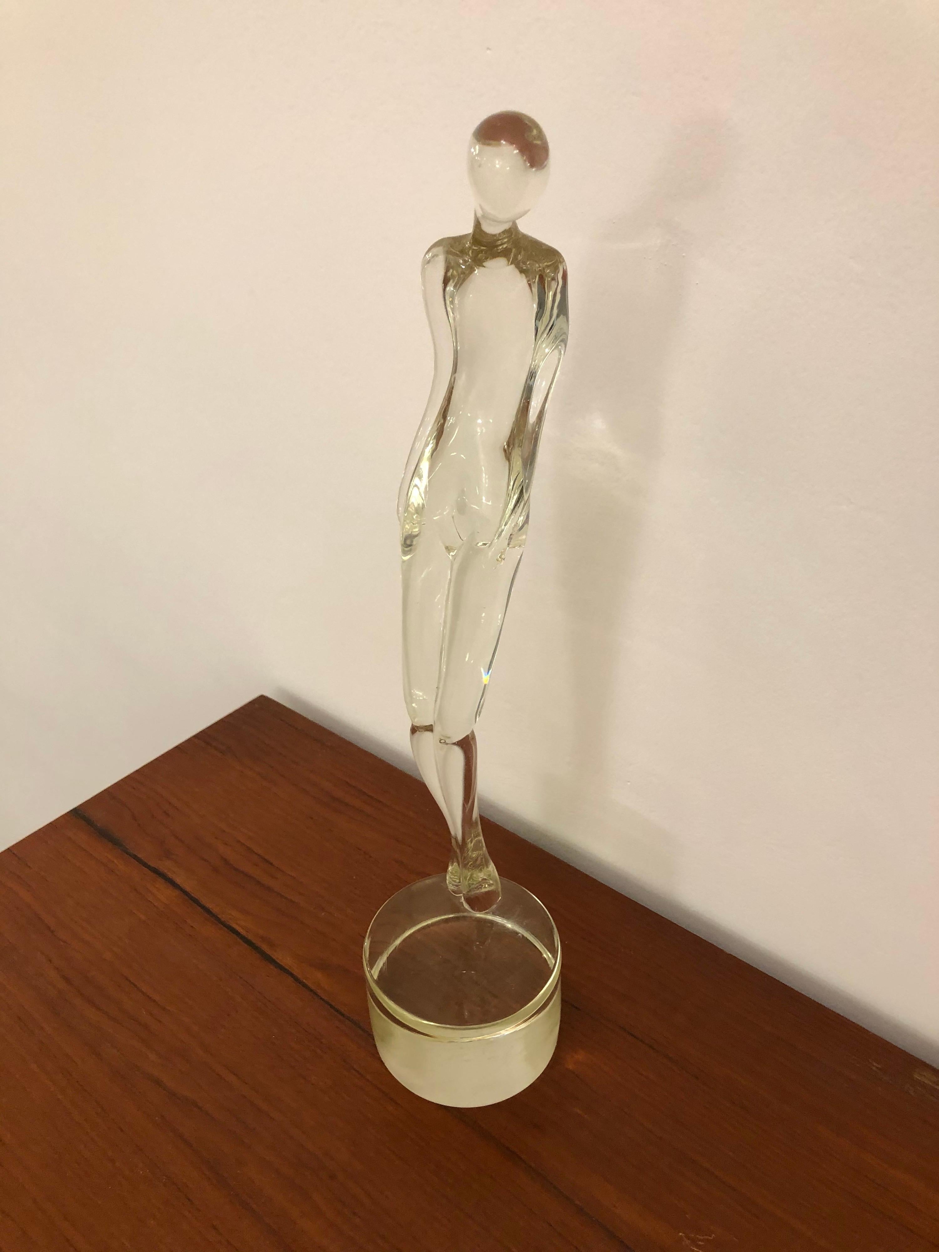 Murano Italian Clear Glass Sculpture by Seguso, 1960s For Sale 2