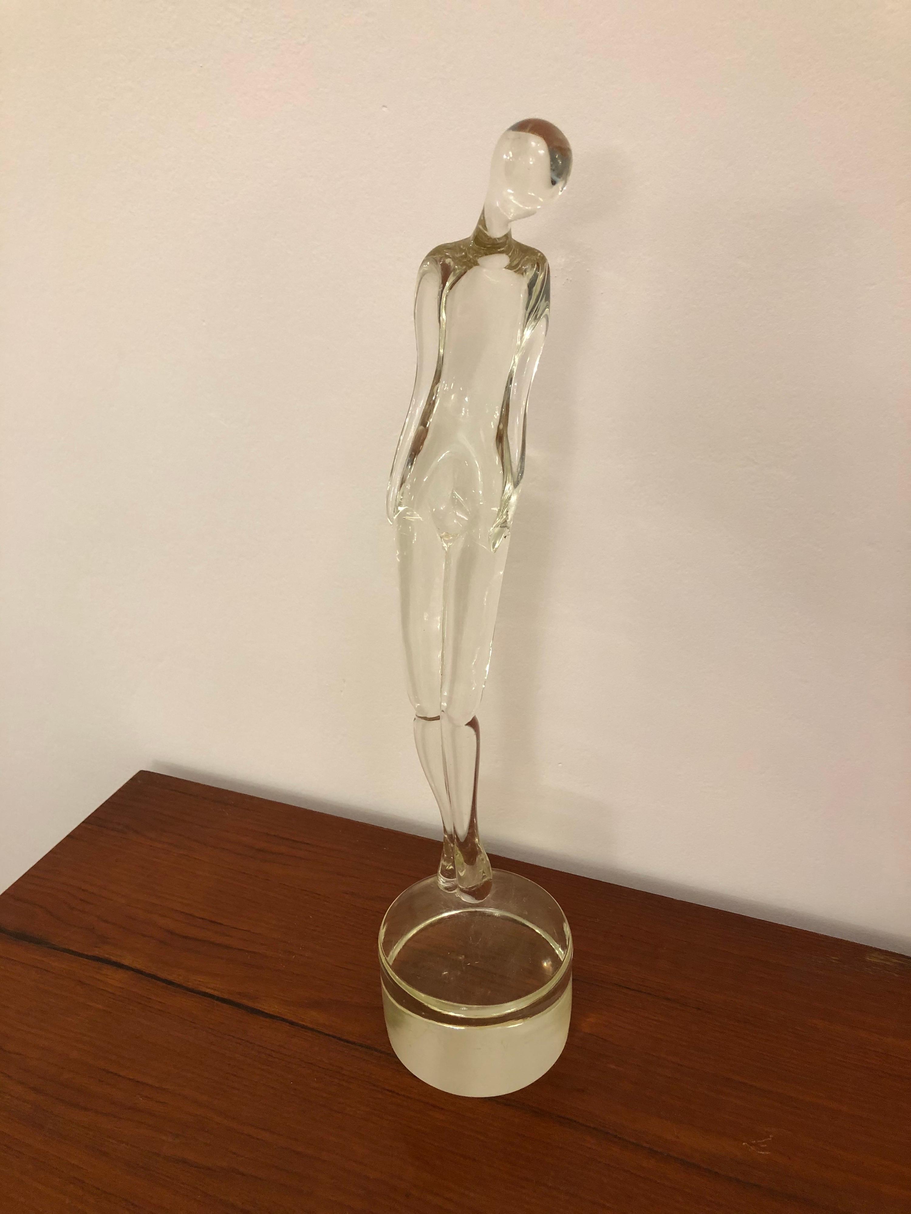 Murano Italian Clear Glass Sculpture by Seguso, 1960s For Sale 3
