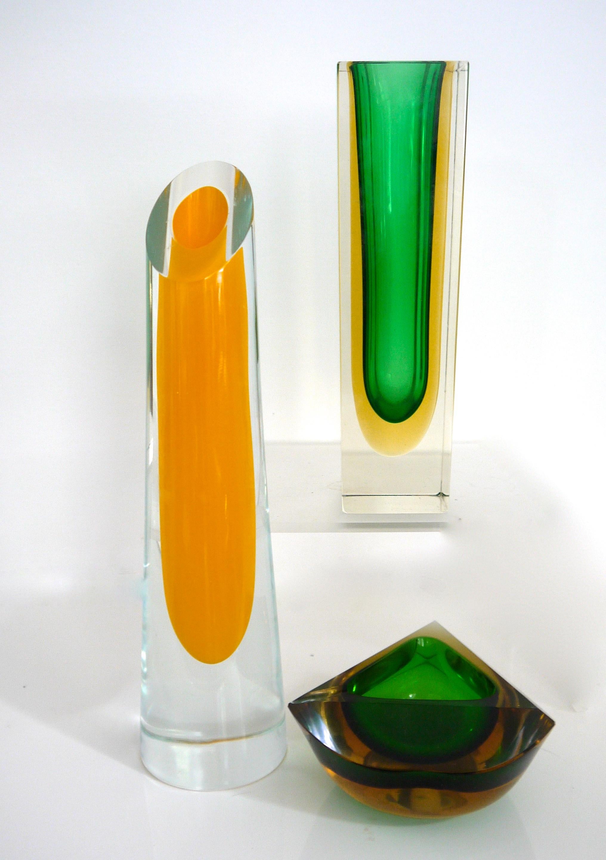 Murano Italian Glass Bowl Mandrurzzato Sommerso, Mid-1960s Flavio Poli In Good Condition For Sale In Halstead, GB