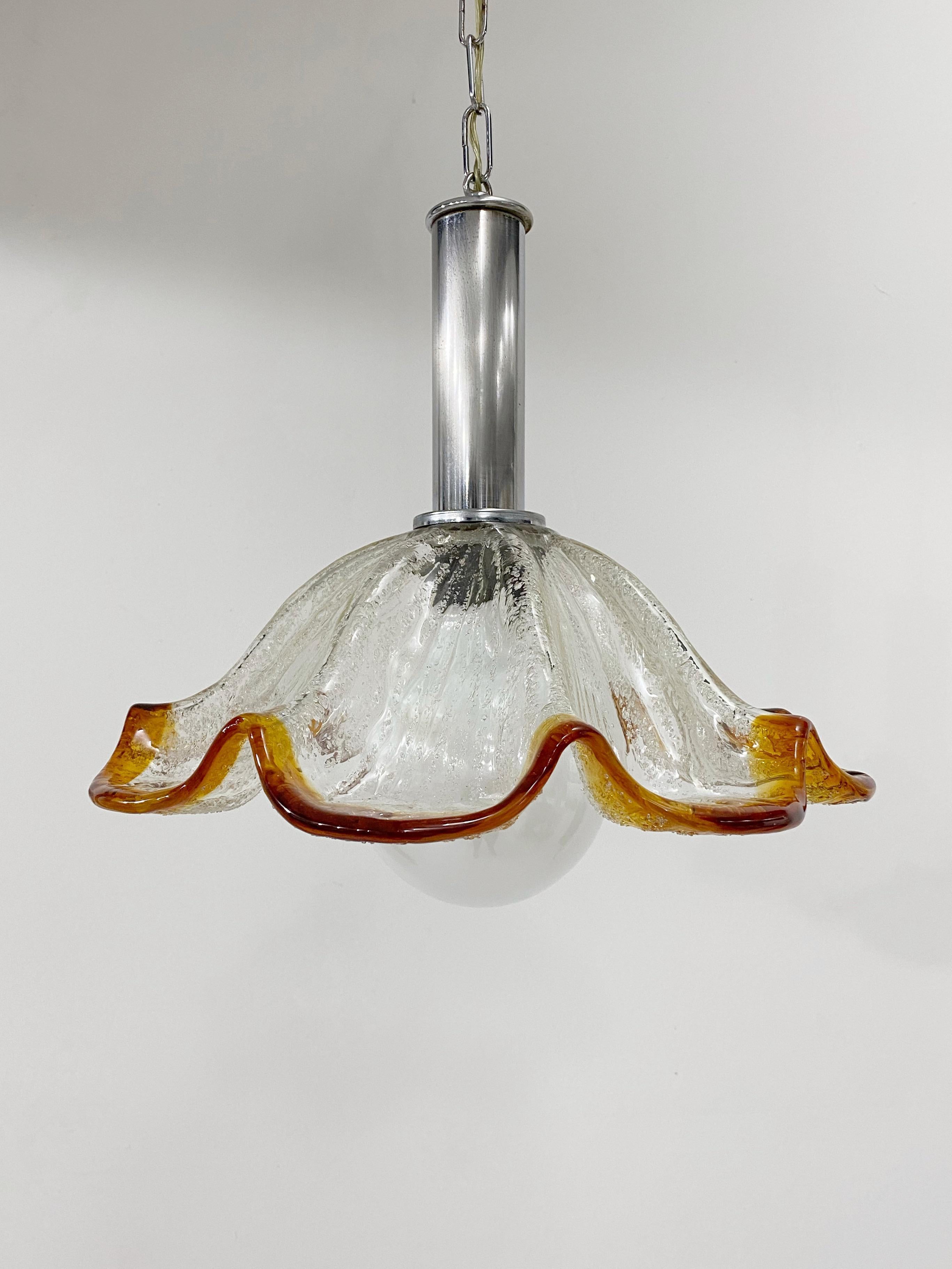 glass flower pendant light