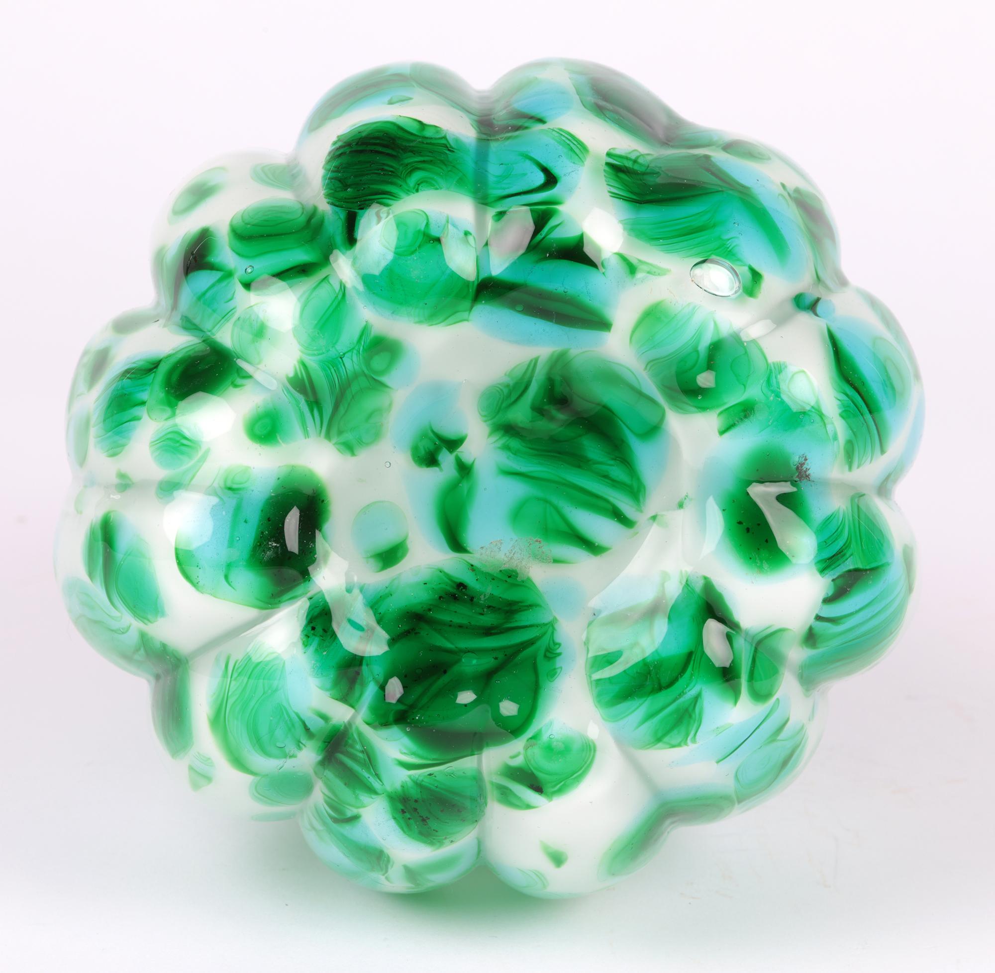 Murano Italian Hand-Blown Large Green Art Glass Gourd For Sale 5