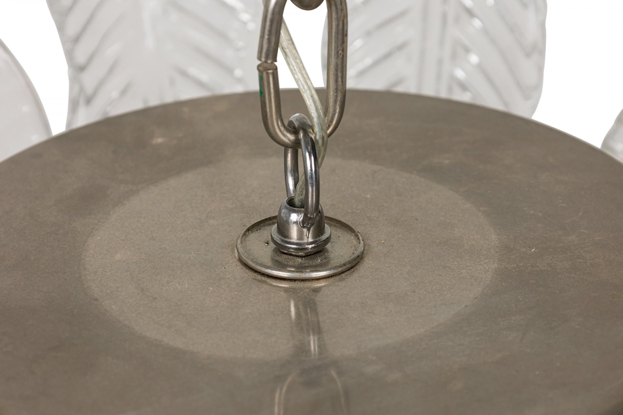 Murano-Kronleuchter aus italienischem Mid-Century-Glas und Silbermetall im Angebot 1