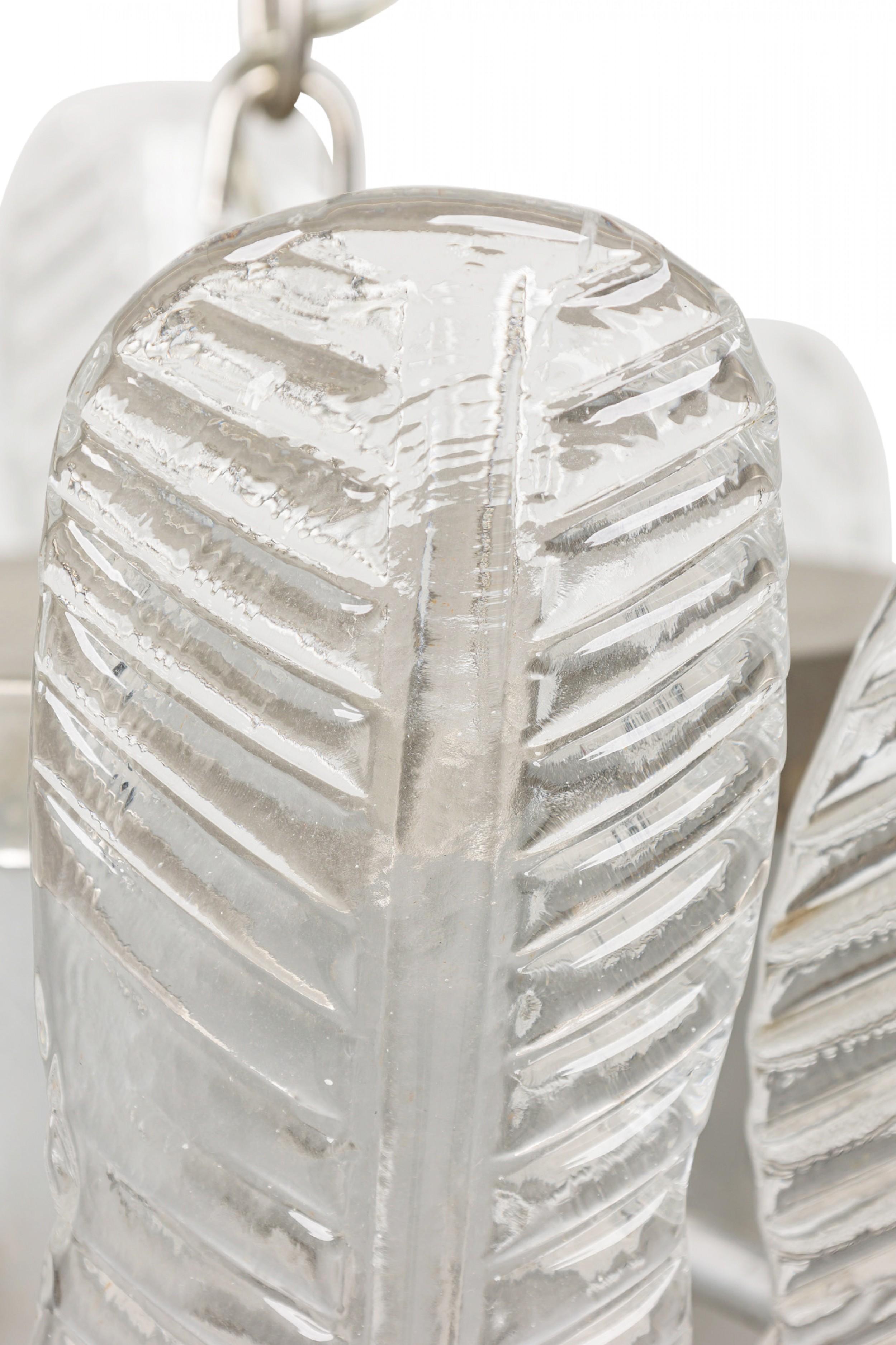 Murano-Kronleuchter aus italienischem Mid-Century-Glas und Silbermetall im Angebot 2