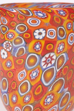 Murano Italian Millefiori Beaker Shaped Vase