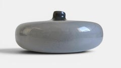 Murano Italian Modern / Minimalist Smoked Glass Disk Vessel, Italy, circa 1970