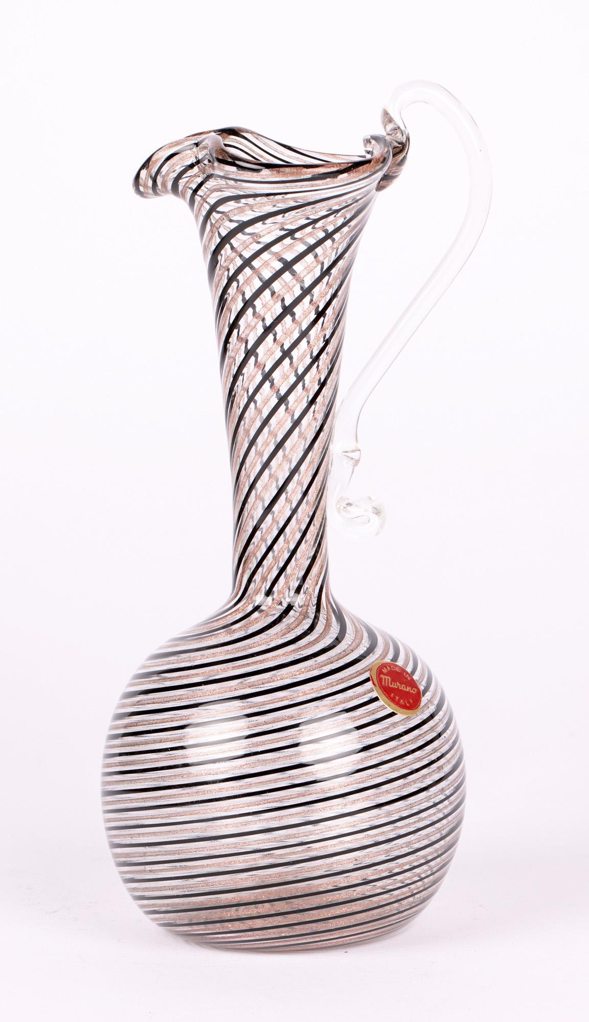 Caraffa in vetro artistico soffiato a mano con nastro di Murano in vendita 9