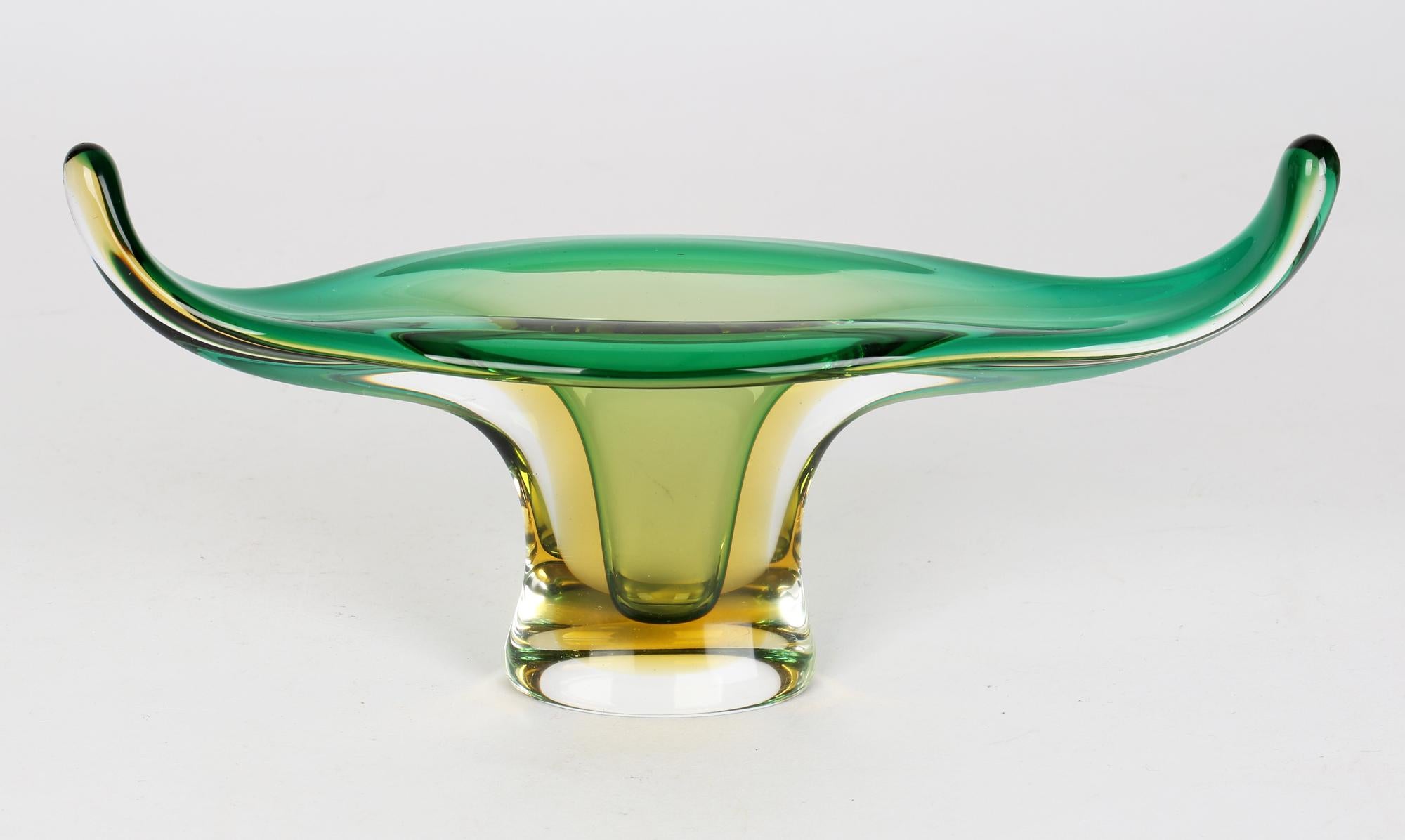 Murano Italian Sommerso Art Glass Gondola Form Bowl 4