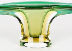 Murano Italian Sommerso Art Glass Gondola Form Bowl