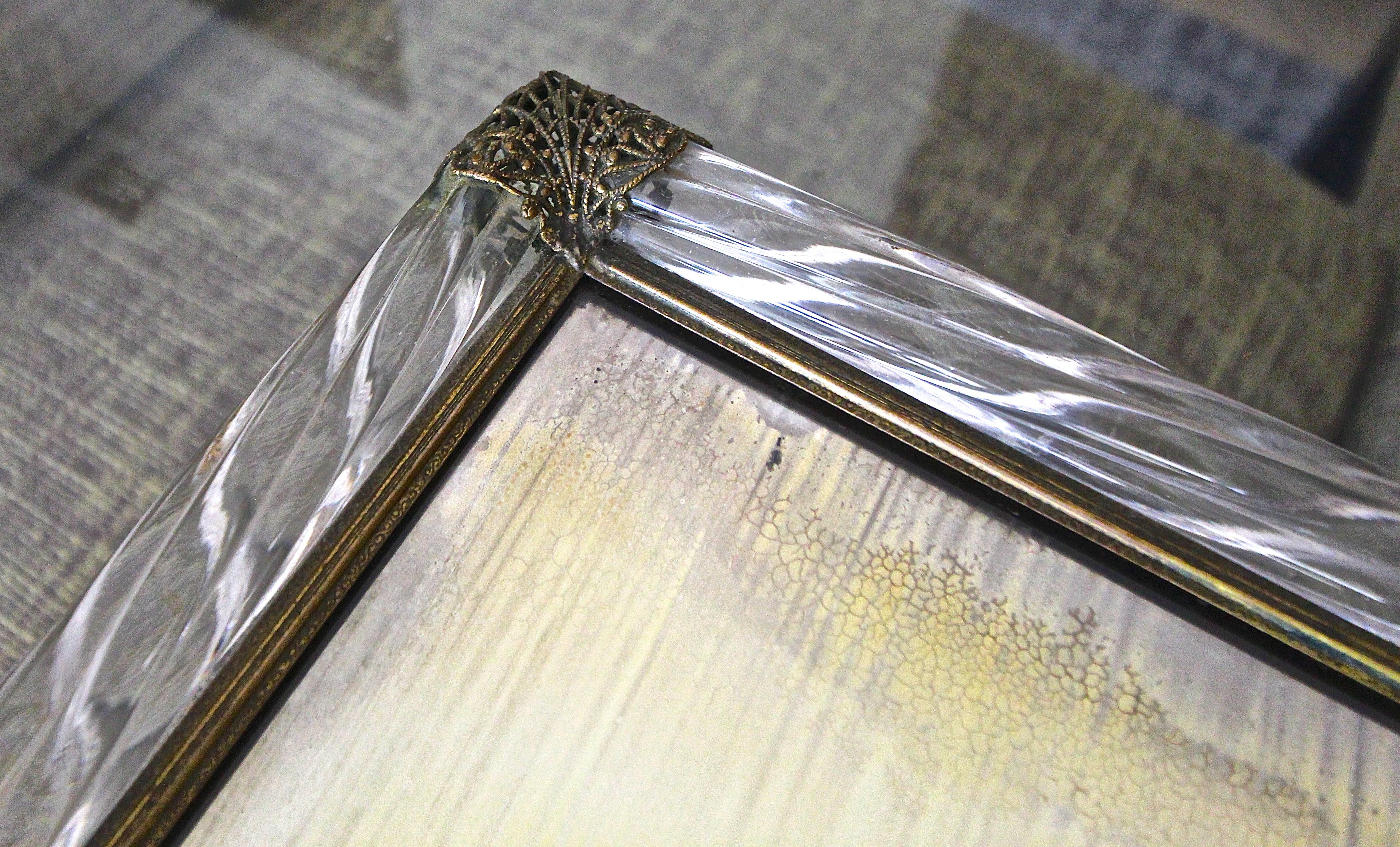 Murano Italian Twisted Rope Antiqued Mirror Glass Vanity Tray 7
