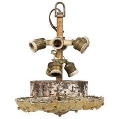 Murano Italian Venetian Chandelier Stem with Glass Flowers