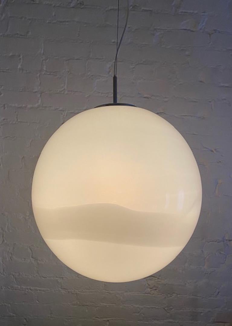 Blown Glass Murano, Italy 1970s Large Globe Pendant Light
