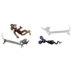 Murano, Italia. Collezione di quattro figurine di animali in vetro in miniatura, anni 1960/70