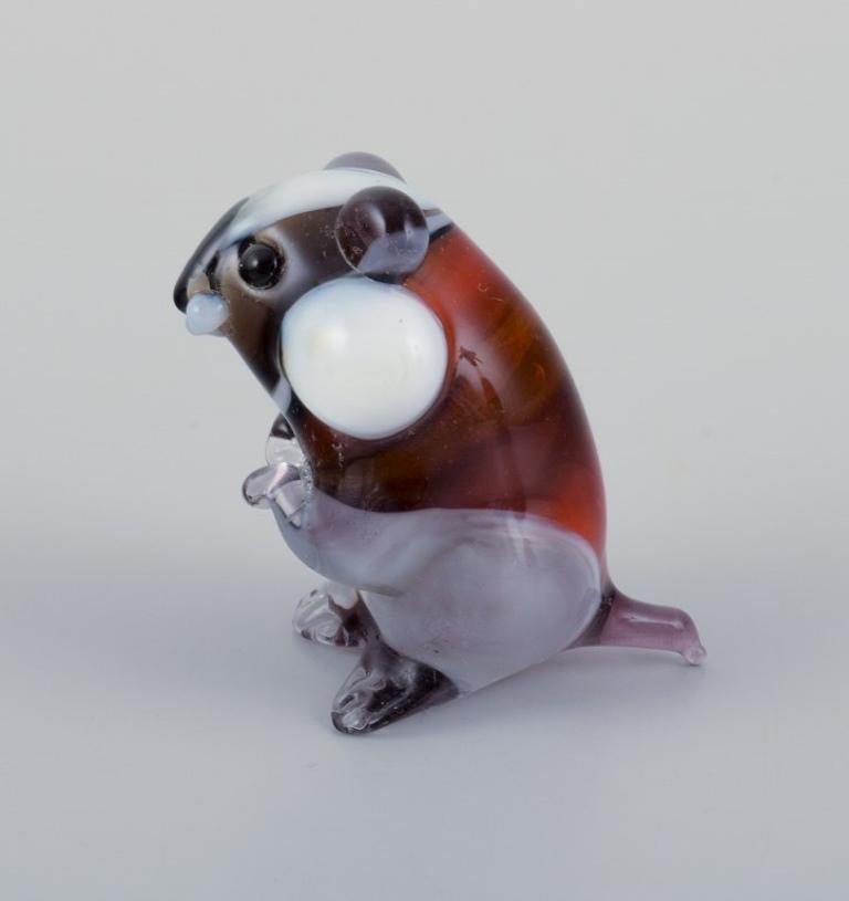 Italian Murano, Italy. A collection of four miniature glass rodent figurines. For Sale