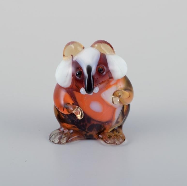 Art Glass Murano, Italy. A collection of four miniature glass rodent figurines. For Sale