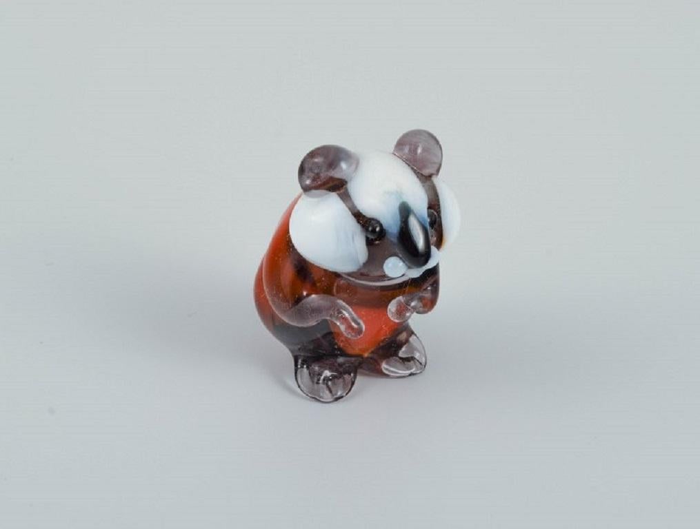 italien Murano, Italie. Une collection de six figurines miniatures d'animaux en verre. en vente