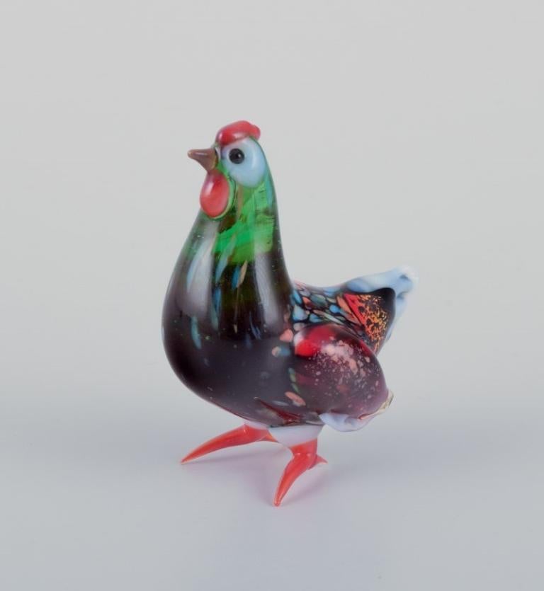 Murano, Italy. A collection of three miniature glass bird figurines. In Excellent Condition For Sale In Copenhagen, DK