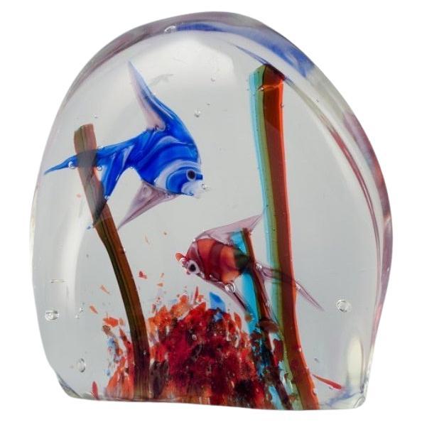Murano, Italy, aquarium sculpture in art glass. Approx. 1970.  For Sale