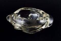 Murano, Italy. Art glass bowl in clear glass. Organic shape. Handmade.