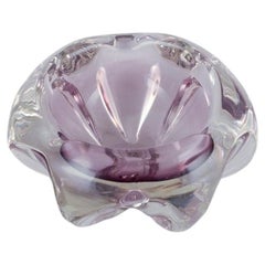 Murano, Italy, art glass bowl in purple glass. Modernist design. 
