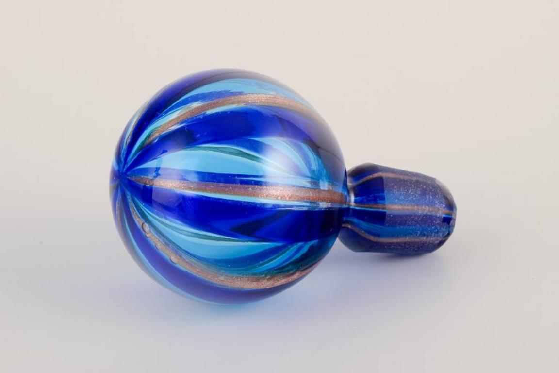 Mid-Century Modern Murano, Italy. Art glass decanter with a striped design. 1960s/70s For Sale