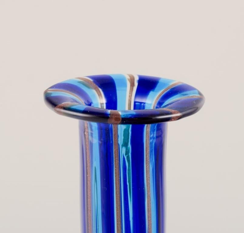 Italian Murano, Italy. Art glass decanter with a striped design. 1960s/70s For Sale