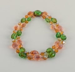 Murano, Italia. Collana in vetro artistico di diversi colori. 1970s