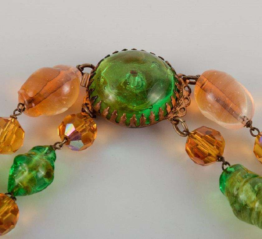Women's Murano, Italy. Art glass necklace in different colored glass. 1970s  For Sale